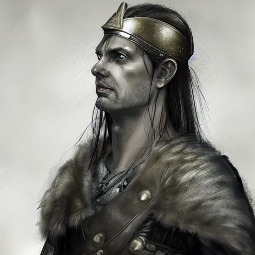 Image similar to portrait of vercingetorix by charlie bowater