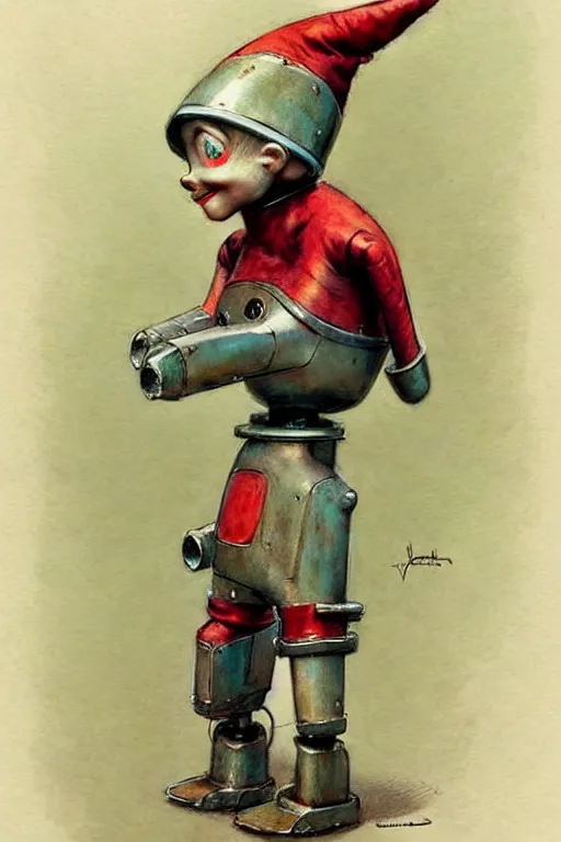 Image similar to ( ( ( ( ( 1 9 5 0 s robot knome elf. muted colors. ) ) ) ) ) by jean - baptiste monge!!!!!!!!!!!!!!!!!!!!!!!!!!!!!!