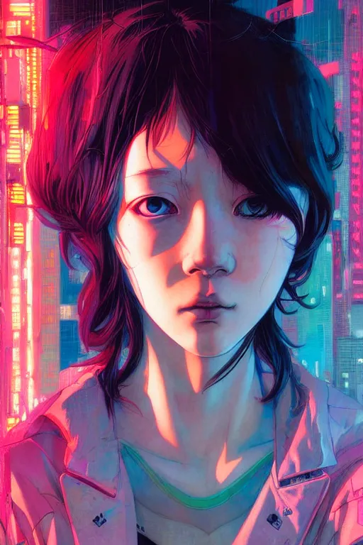 Prompt: prompt : city cyberpunk girl portrait soft light painted by james jean and katsuhiro otomo and erik jones, inspired by akira anime, smooth face feature, intricate oil painting, high detail illustration, sharp high detail, manga and anime 1 9 9 9