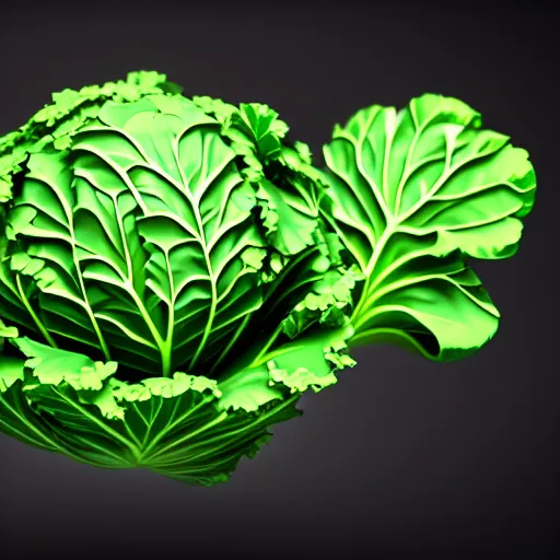 Image similar to high quality logo 3 d render very cute money cabbage, leaves as dollars!! glow, light kale! incorporated speakers!, cyberpunk highly detailed, unreal engine cinematic smooth, in the style of blade runner & detective pikachu, hannah yata charlie immer, moody light, low angle, uhd 8 k, sharp focus