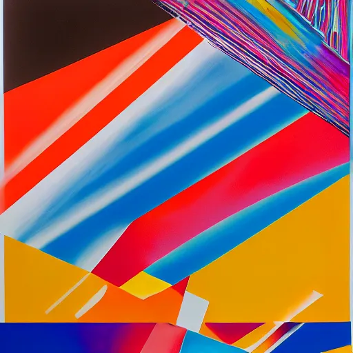 Image similar to an airbrush painting by James Rosenquist behance geometric abstract art vorticism