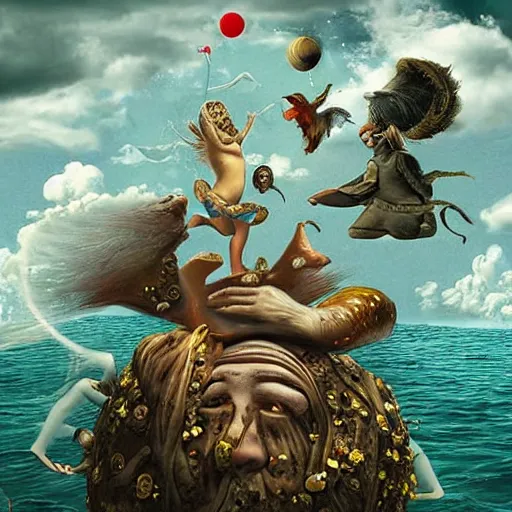 Prompt: ridiculous surreal impossible Fantasy artwork