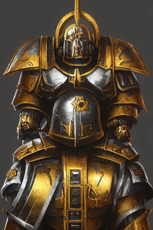 Image similar to armor portrait heros warhammer 4 0 k horus heresy fanart - the primarchs emperor by johannes helgeson animated with vfx concept artist & illustrator global illumination ray tracing hdr fanart arstation zbrush central hardmesh 8 k octane renderer comics stylized