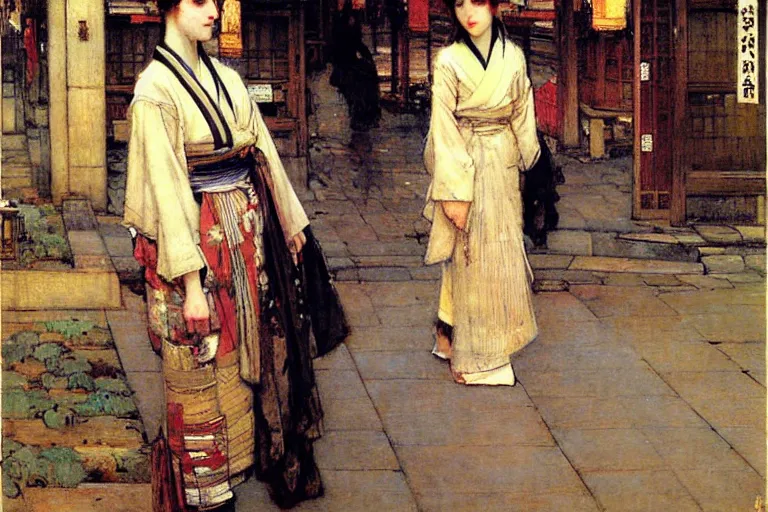 Image similar to kyoto, painting by gaston bussiere, john william waterhouse, yoji shinkawa, carl larsson