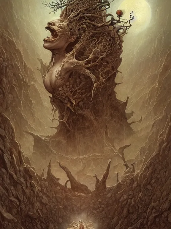 Image similar to A horror illustration layout design of an old Prophecy book revealing the Yidhra who is absorbing other lifeforms to makes her immortall,by Peter Mohrbacher and andrew ferez and Maximilian Pirner and aaron horkey and peter gric,trending on pinterest,medieval,rococo,maximalist,glittering,feminine