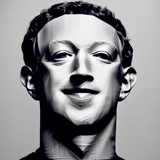 Image similar to Zuckerberg made out of origami, fine art