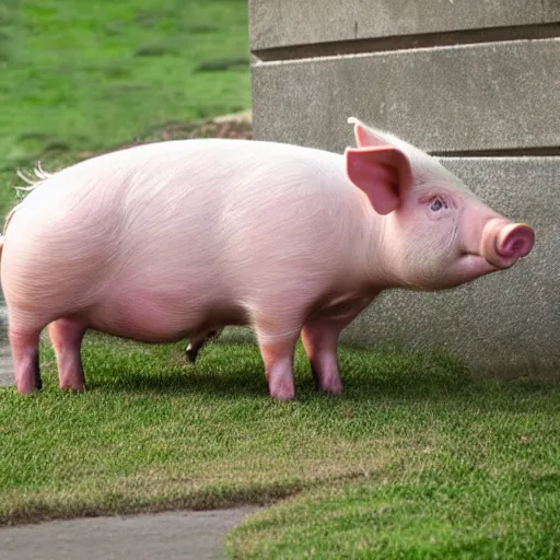 Prompt: pig wearing shoes