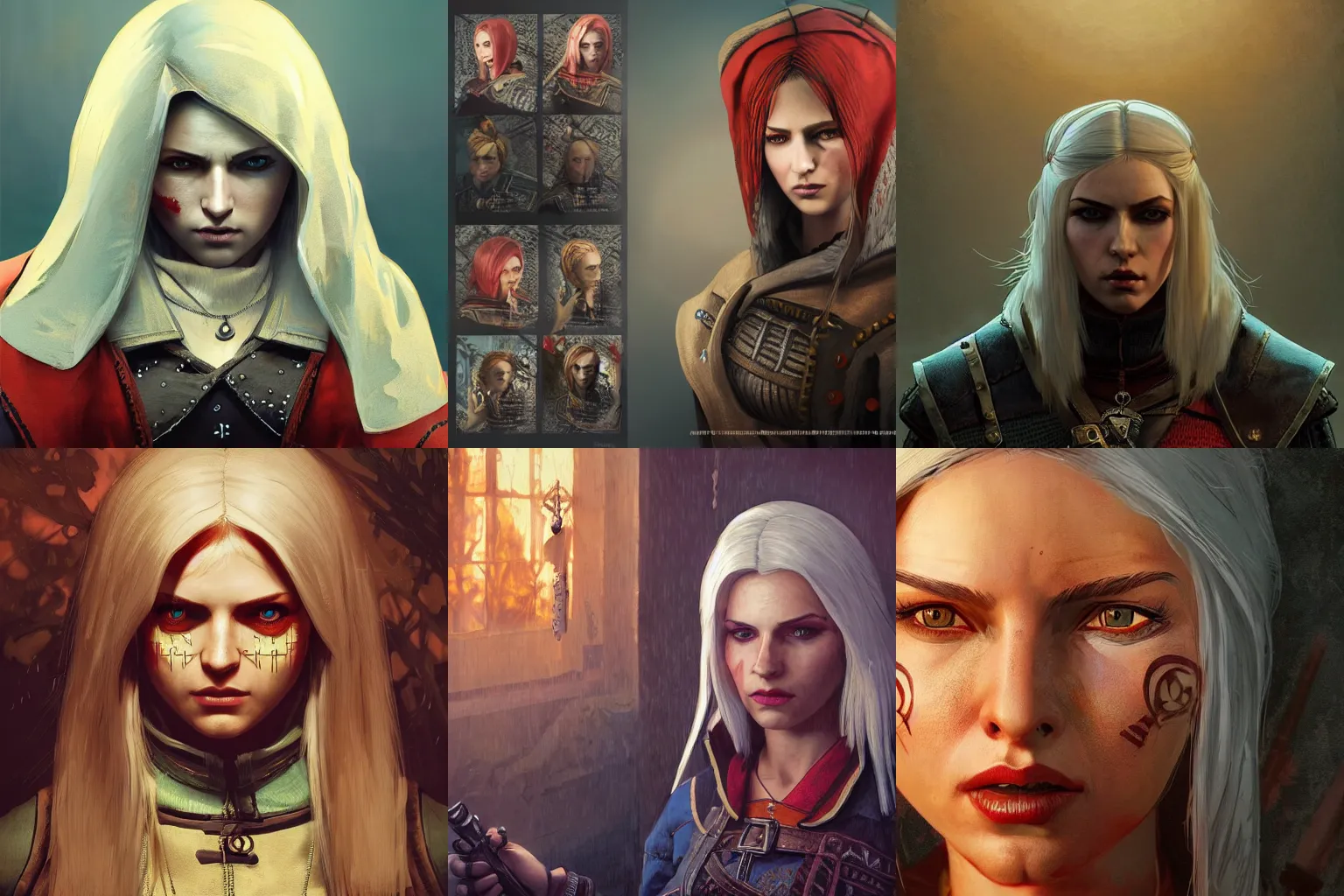 Prompt: matryoshka The Witcher 3 character, highly detailed, digital fantasy character, painted portrait, artstation, concept art, hard focus, illustrations, works by Artgerm and Greg Rutkowski, Alphonse Mucha and Craig Mullins, James Jean, Andrey Ryabovichev, Mark Simonetti and Peter Morbacher, 16k,