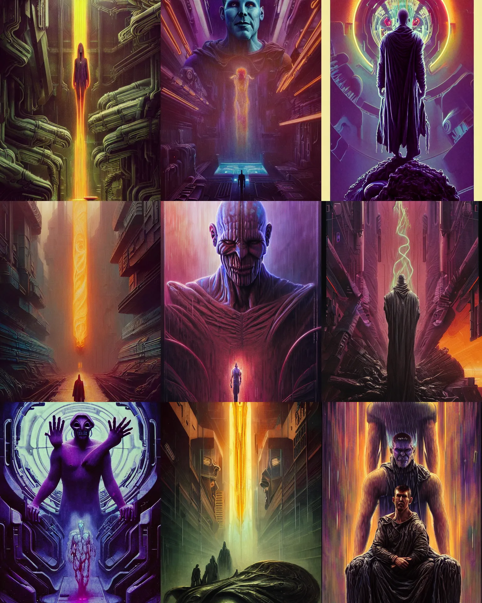 Prompt: the platonic ideal of bladerunner 2 0 4 9, flowers and dmt cletus kasady ultimate carnage thanos dementor wild hunt doctor manhattan chtulu nazgul mandelbulb davinci, d & d, fantasy, ego death, detailed, intricate, hyperrealism, intense, scary, decay, art by artgerm and greg rutkowski and alphonse mucha