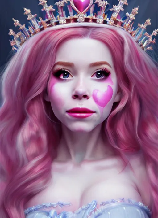 Image similar to belle delphine as queen, incredibly detailed face, true anatomy, art by wlop