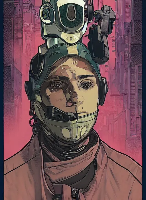 Image similar to cyberpunk traffic cop. portrait by ashley wood and alphonse mucha and laurie greasley and josan gonzalez and james gurney. spliner cell, apex legends, rb 6 s, hl 2, d & d, cyberpunk 2 0 7 7. realistic face. vivid color. dystopian setting.