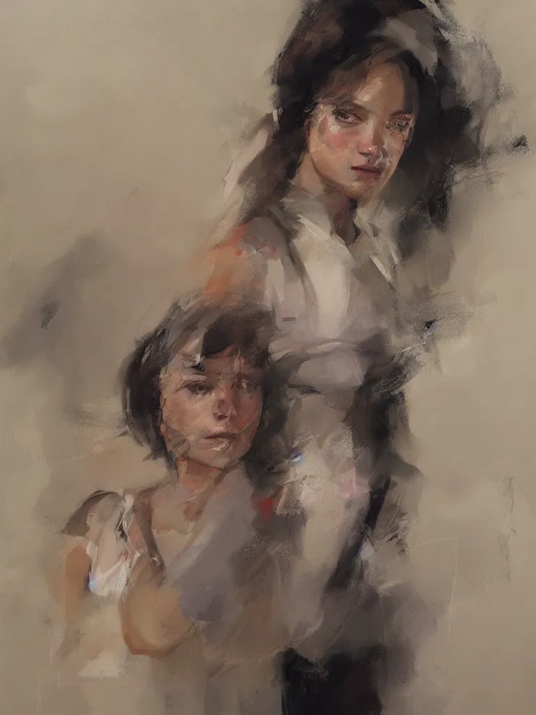 Prompt: spontaneous unfinished romantic portrait under painting, beautiful juicy brush strokes, alla prima, realist, by richard schmid and sargent, trending on cgsociety, red