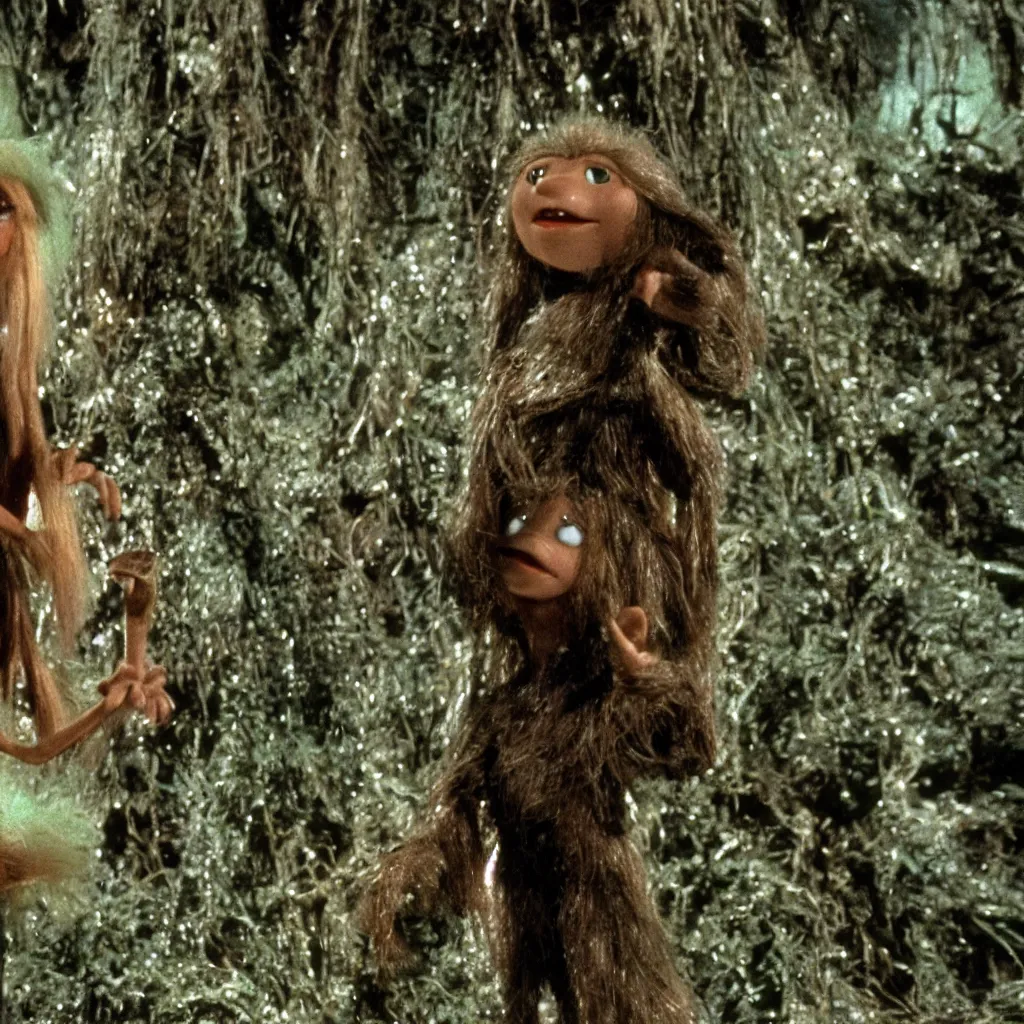 Image similar to Wide shot still of Gumby in The Dark Crystal (1982)