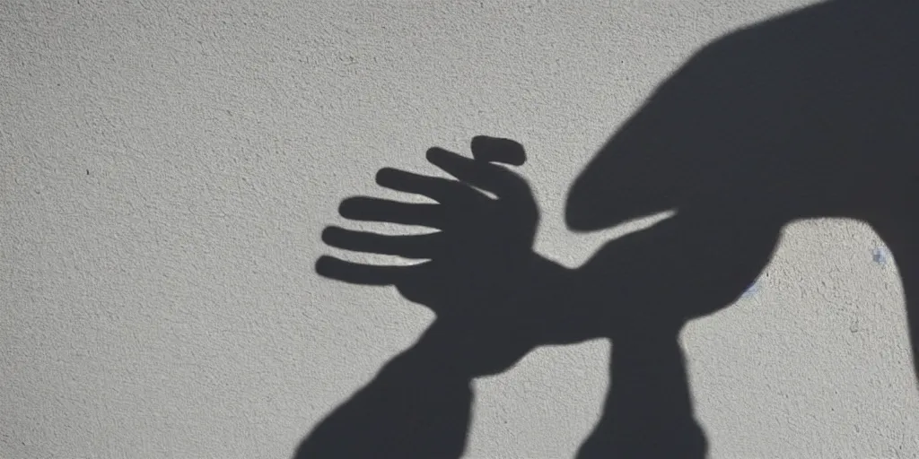 Image similar to A shadow in the shape of an elephant casted on the wall by a pair of hands, photo