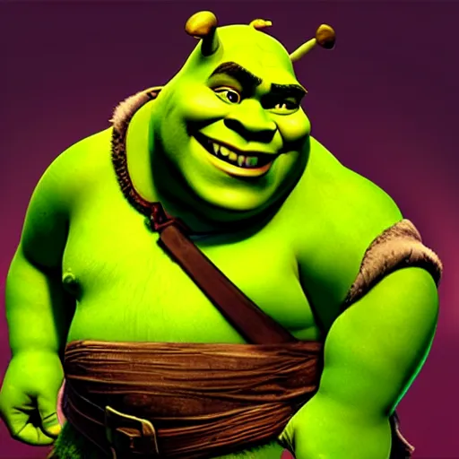 Image similar to shrek as pudge from dota 2 casting hook ability, hyper realistic, 8 k