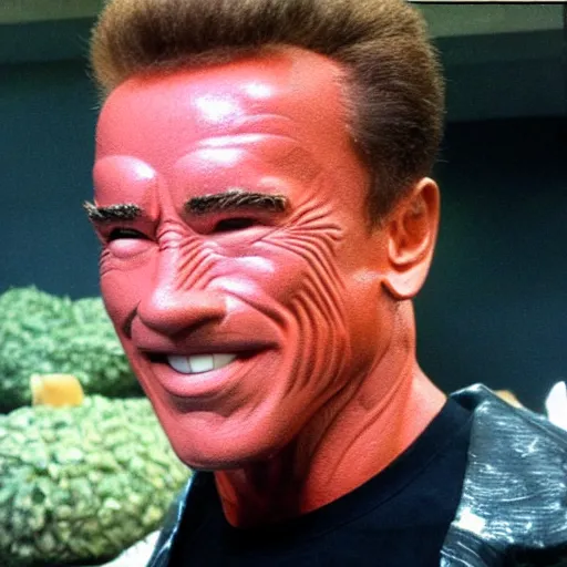 Prompt: chia head of arnold schwarzenegger