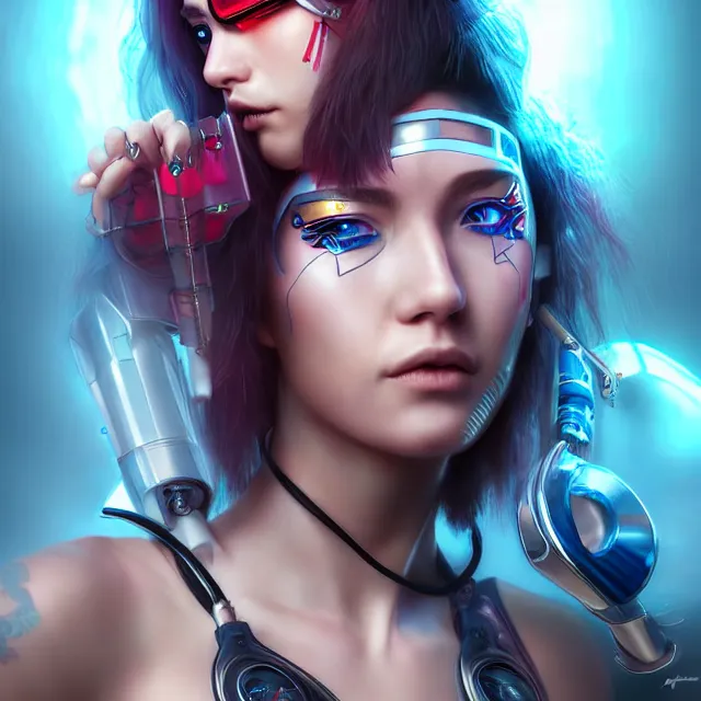 Prompt: cyberpunk sailor warrior, highly detailed, 4 k, hdr, smooth, sharp focus, high resolution, award - winning photo, artgerm, photorealistic