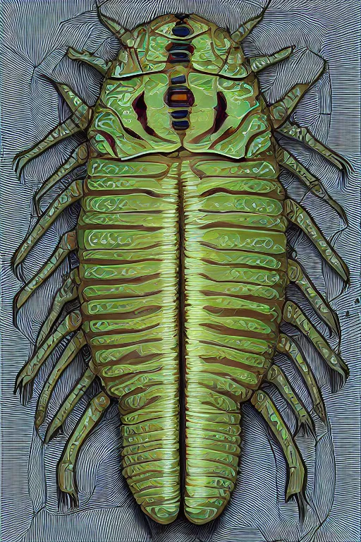Image similar to isopod, symmetrical, highly detailed, digital art, sharp focus, trending on art station
