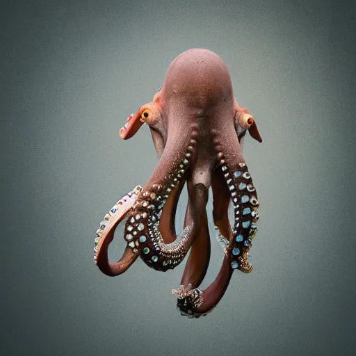 Prompt: photograph of a half horse half octopus bird