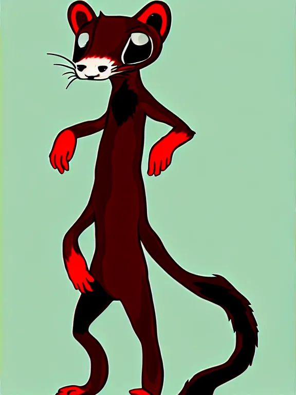 Image similar to furry - male - red - black - weasel - chaos theorist - fursona, uhd, ue 5, trending on weasyl