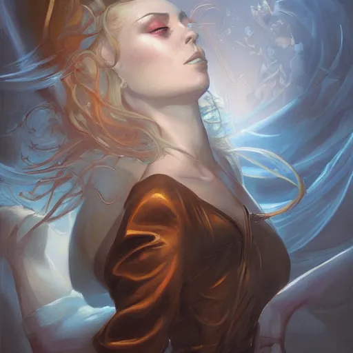 Prompt: a painting in the style of charlie bowater, and in the style of donato giancola, and in the style of peter mohrbacher. smooth, sharp focus, fantasy, semi - realism.