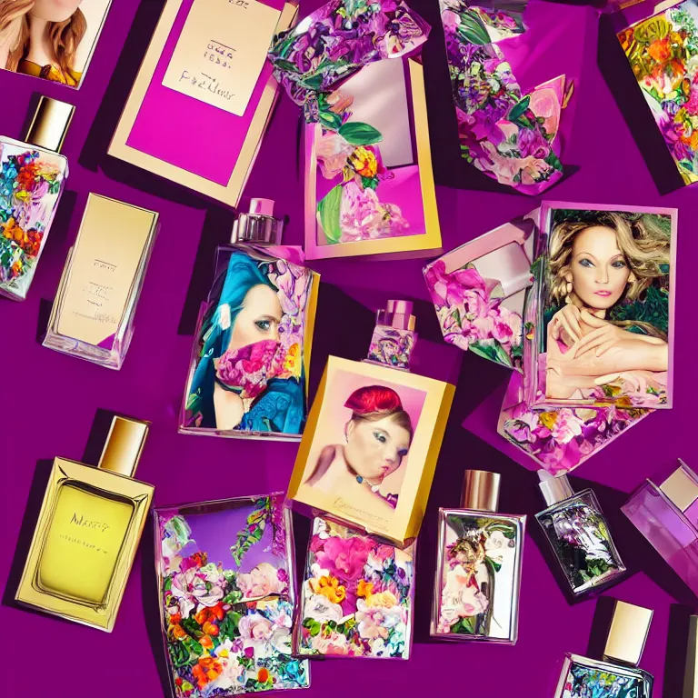 Image similar to portrait fragrance packshot by martin parr, highly detailed, saturated colors, fashion