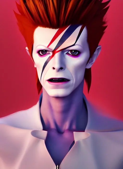 Image similar to portrait of david bowie as hisoka from hunter x hunter, coherent, medium shot, waist up, studio ghibli pixar and disney animation sharp unreal engine 5, anime key art by greg rutkowski, bloom, dramatic lighting