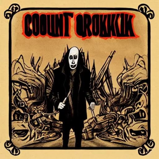 Image similar to count orlok punk band album cover