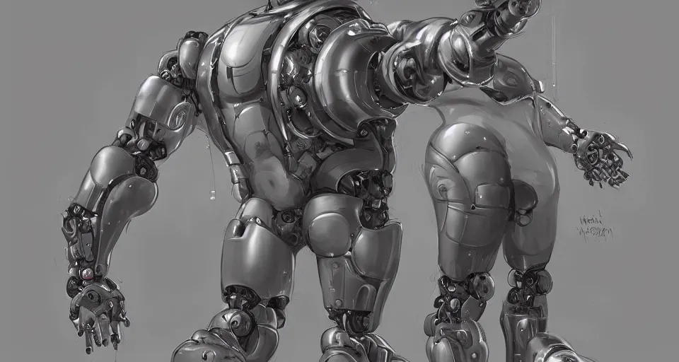 Image similar to an overweight, middle aged man with 4 sci fi robot arms coming out of his back. by artgerm, character concept, artstation.