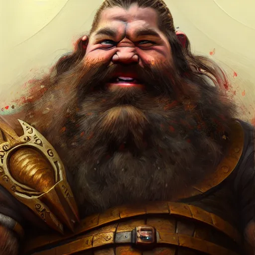 Image similar to portrait painting of a dwarven berserker, sharp focus, award - winning, trending on artstation, masterpiece, highly detailed, intricate. art by winona nelson