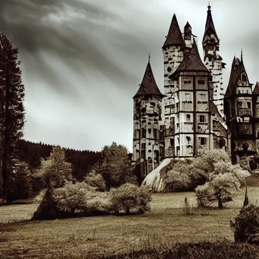 Image similar to scary gothic castle landscape