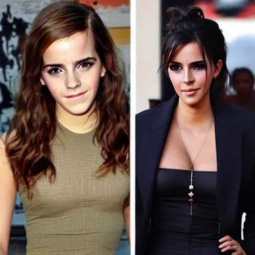 Image similar to Emma Watson and Kim Kardashian combined into one person