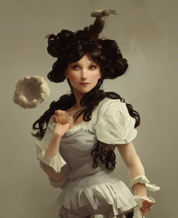 Prompt: female anthropomorphic sheep in maid outfit, realistic portrait, highly detailed, digital painting, artstation, concept art, smooth, sharp focus, illustration, cinematic lighting, art by artgerm and greg rutkowski and alphonse mucha and boris vallejo and frank frazetta