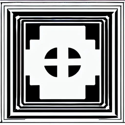 Image similar to black and white svg vector art panel for cnc plasma, laser, stencil, unique art deco hole through circuit design