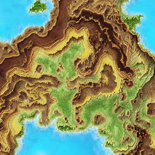 Image similar to fantasy map, hyperdetailed, realistic, giant caldera