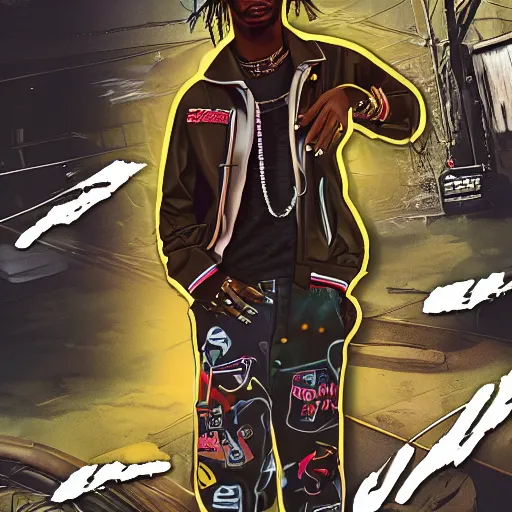 Image similar to playboi carti in diesel punk style digital art 4 k the detailed super realistic