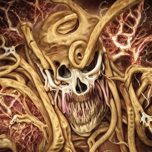 Image similar to the depthless eye, twisting eldritch horror beyond comprehension, sinew and bone, teeth and screaming flesh, photo, medical dissection