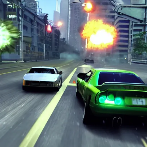 Prompt: gameplay footage of need for speed underground 2
