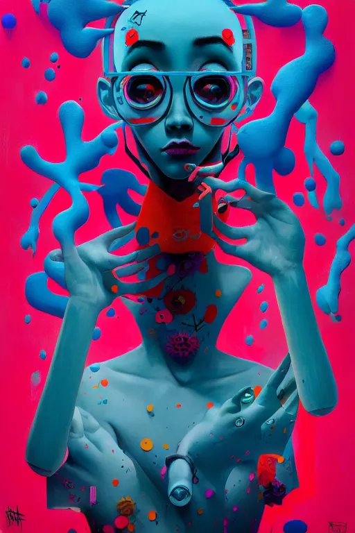 Image similar to mixed media, a brutalist designed, vivid colours, cryptic, mystical, pop surrealism by james jean, roby dwi antono, ross tran, steven kenny, paul neberra, ashley wood, atmospheric, trending on artstation. 8 k masterpiece