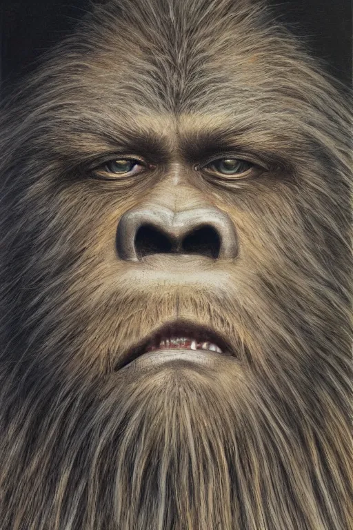 Image similar to portrait of sasquatch, by giancola, very detailed art, elegant, sophisticated, high resolution, smooth