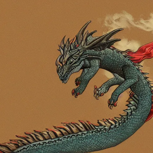 Image similar to Cat riding on the back of a huge dragon, detailed