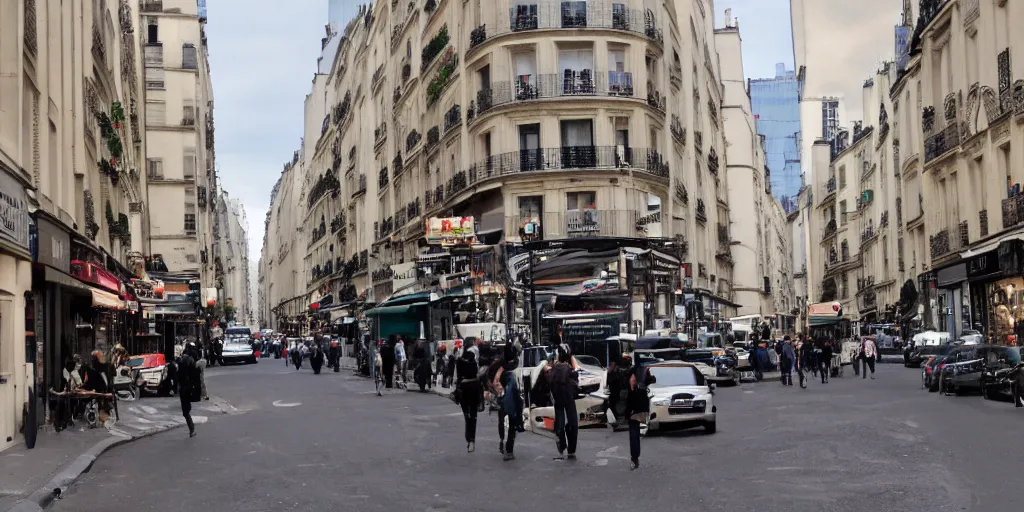 Prompt: streets of a mix of paris and new york