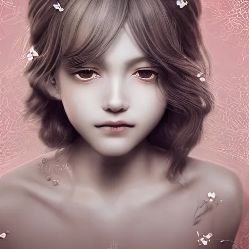 Image similar to the face of an absurdly beautiful, graceful, elegant, sophisticated, fashionable young gravure idol made of strawberries and white petals, an ultrafine hyperdetailed illustration by kim jung gi, irakli nadar, intricate linework, bright colors, octopath traveler, final fantasy, unreal engine 5 highly rendered, global illumination, radiant light, detailed and intricate environment