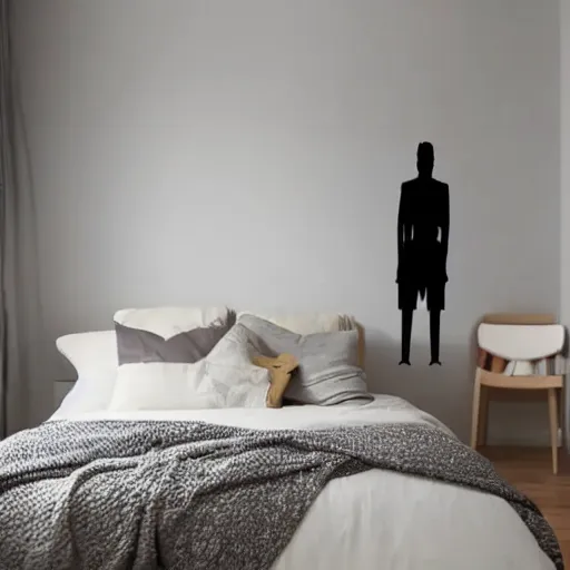 Image similar to tall shadow watching someone in their bedroom at night