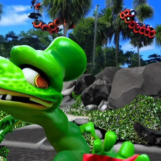 Image similar to New 2023 Gex PC game, official promotional screenshot, ultra HD graphics, 8k, super realistic render