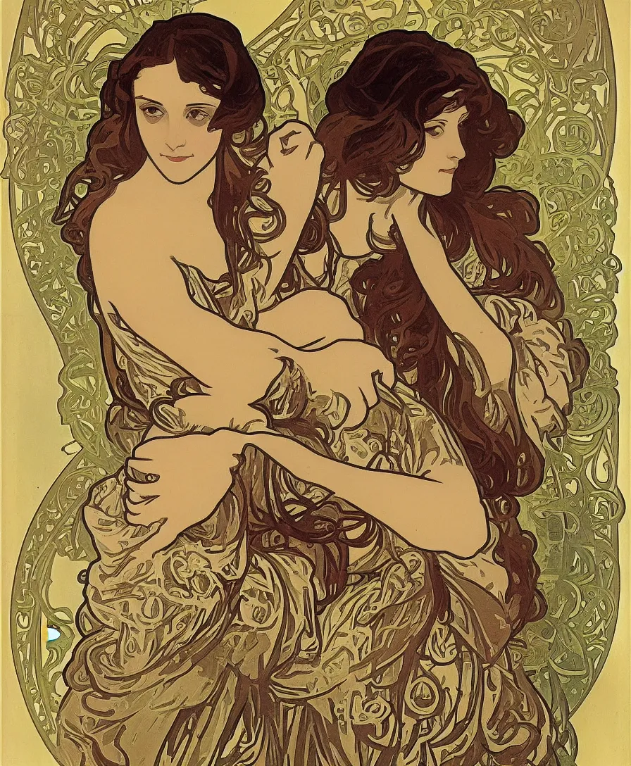 Prompt: portrait by Alphonse Mucha in the style of Davinci