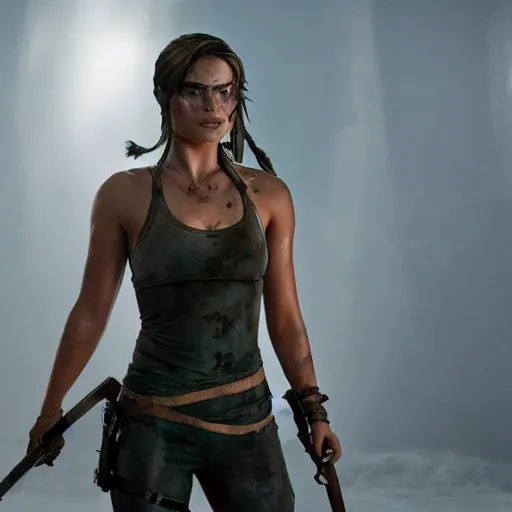 Prompt: Margot Robbie as Tomb raider