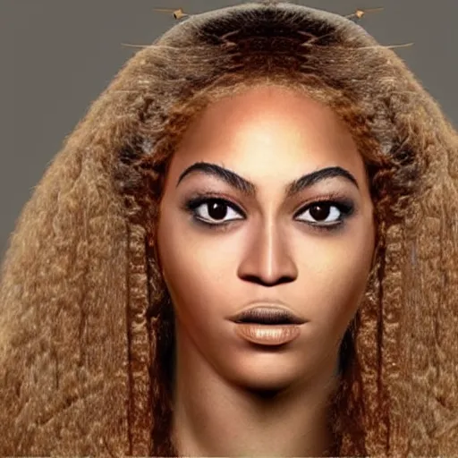 Image similar to bee with human face resembling beyonce