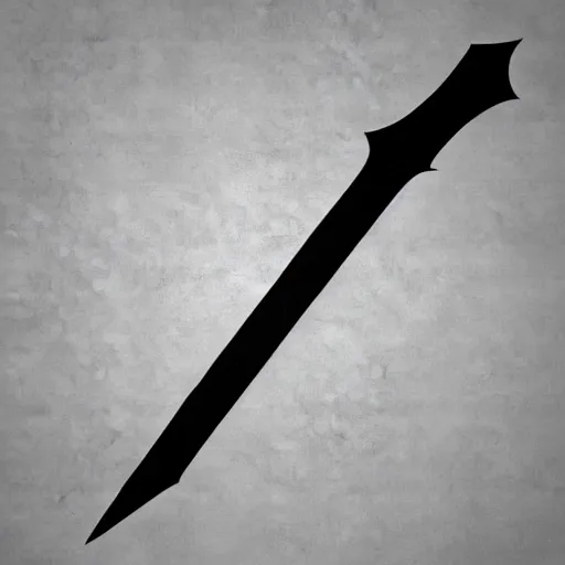 Prompt: a black sword, on a blank background. diagonal composition ( concept art, museum picture )