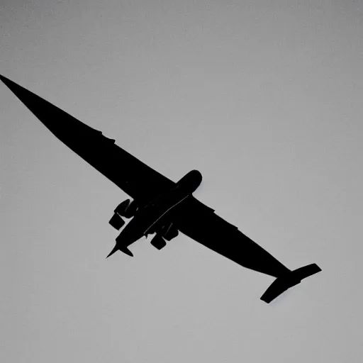 Image similar to A plane crossing the immensity of the sky. Black and white. Amoled.